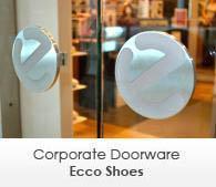 Custom corporate doorware for Ecco Shoes