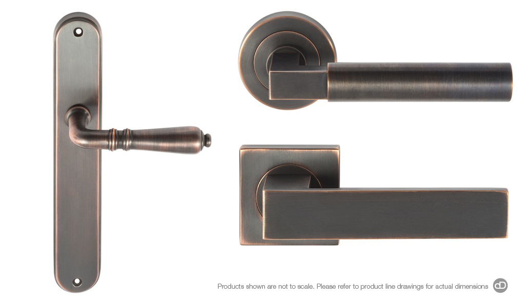 Designer Doorware door handle special finish Macchiato
